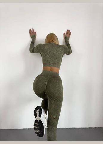 Жіночий фітнес оливковий No Brand костюм (322054933)