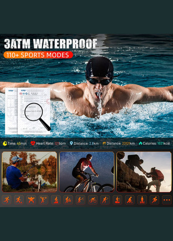 Мужские военные смарт-часы EIGIIS KE5 со светодиодным фонариком компасом и барометром для Android iOS Smart Watch (333827476)