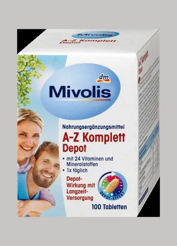 Мультивітамінний комплекс 😊 "A-Z Komplett Depot" 100 шт. Німеччина Mivolis (346049780)