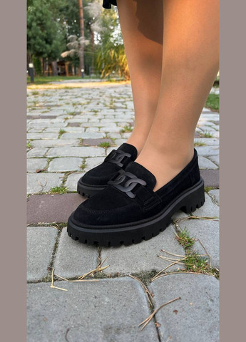 No Brand Женские лоферы натуральная замша (1760) лоферы черный з натуральная замша, — демисезон (313293417)