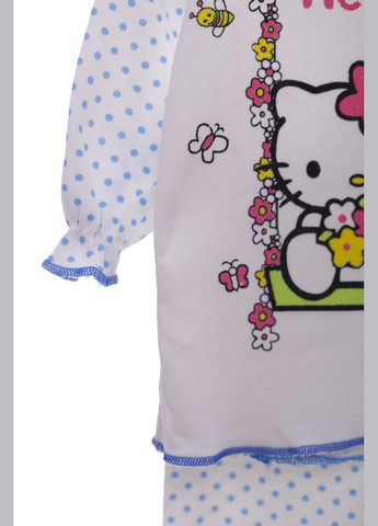 Блакитна всесезон піжама з довгим рукавом для дівчинки трикотажна кітті блакитна 74 см (37235) BABYKROHA