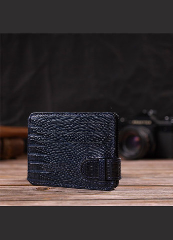 Фактурный мужской зажим для денег из натуральной кожи с тиснением 21942 Синий Canpellini (331908229)