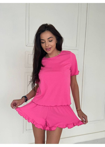 Малинова жіноча піжама в рубчик Osoblyva