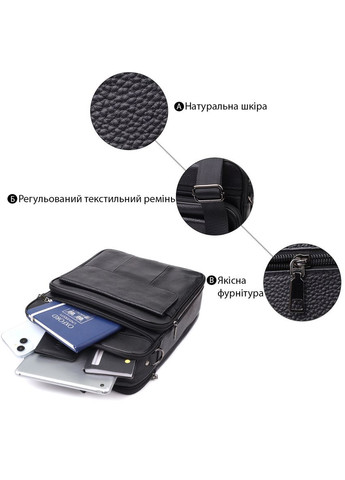 Містка чоловіча сумка з ручкою для перенесення в руці з натуральної шкіри 23023 Vintage (348358922)