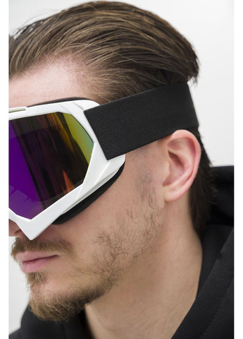 Чоловічі Лижні Окуляри Гірськолижні Маска Дзеркальна Chameleon White&Purple Without (372520020)