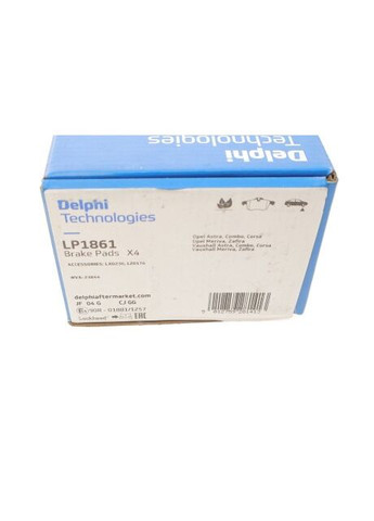 Колодки гальмівні (передні) Opel Astra/Combo/Zafira 98- (Continental) LP1861 UA63 Delphi (332797440)
