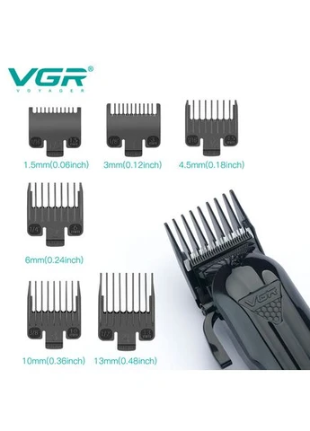 Аккумуляторная машинка для стрижки VGR V-282 LCD расческа (6 насадок) No Brand (402820980)