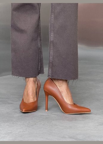 No Brand Женские туфли Vika из экокожи флотар орехового цвета на каблуке 10 см. рыжий з, — (347242349)