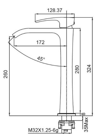 Змішувач для умивальника KB-13007-04 високий (Колір хром+білий) (KR5153) KOER (321205091)