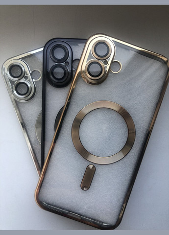 Противоударный прозрачный чехол MagSafe на iPhone 16, цвет золотистый No Brand (359502789)