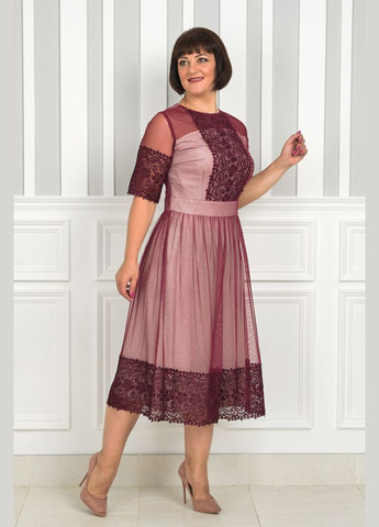 Бордовое платье 14329-4 Alenka Plus