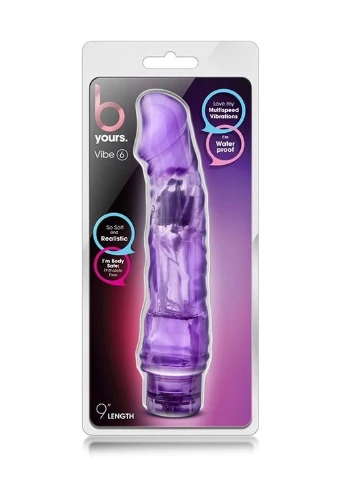 Вибратор реалистичный, на батарейках, фиолетовый, 23 х 3.7 см Blush (303904131)
