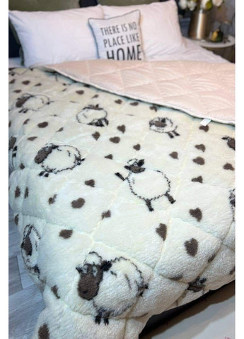 Ковдра зимова з відкритим хутром Баранчик Шон полуторний розмір 150x215 см мікрофібра / паяний холофайбер SOVA текстиль Ковдра хутро Баранчик Шон - 1,5 (364963542)