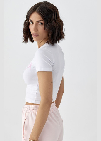 Короткая футболка с надписями Lurex Футболка - (333972641)