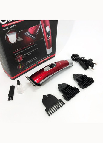 Машинка для стрижки волосся GM-6046, Машинка для стрижки волосся та гоління. Колір: червоний Gemei (364665045)