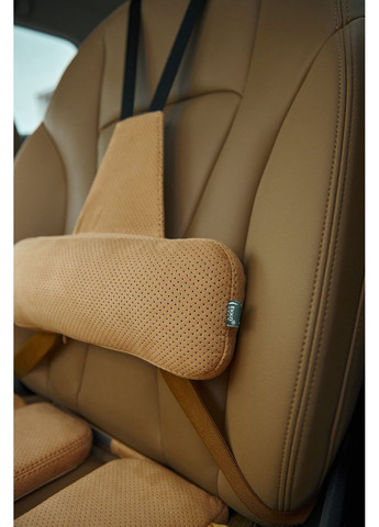 Топовий комплект з натуральної алькантари Еврофіксація 2. Бежевий. AV-1AL2EF-301 Ekko Seat (353718924)