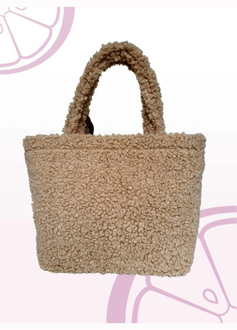 Женская меховая сумка-шопер бежевого цвета на зиму "Rami bag" искусственный мех и экокожа JUGO rami 1 (288577277)