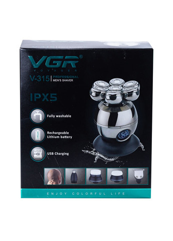Електробритва V-315 з дисплеєм водонепроникна акумуляторна, VGR (363134507)