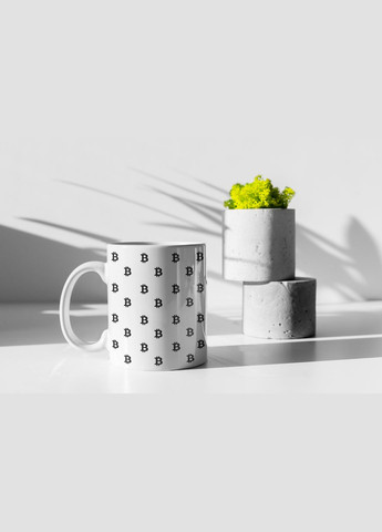 Чашка керамічна з принтом "Bitcoin" 330 мл, біла No Brand (324263477)