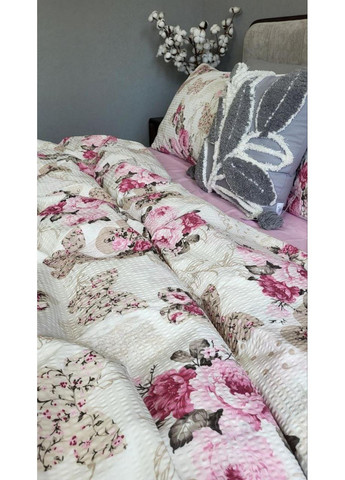 Постільна білизна Мірра рожевий DUO, ранфорс гофра (жатка) Двухспальний розмір, наволочки 70/70 No Brand (363194158)