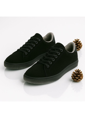 Чорні Зимовий чоловічі зимові кросівки lux 6214 чорні замшеві з вовною Kindzer Lux-6214