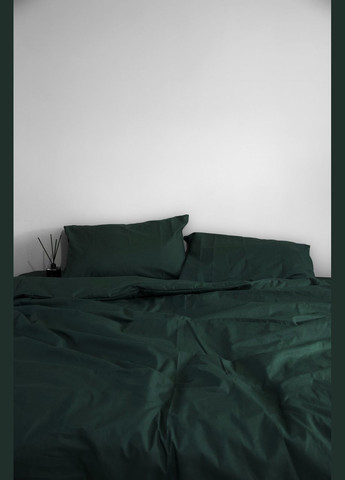 Постельное белье Вареный хлопок Евро 200 x 220 Однотонный Изумрудный 70 х 70 No Brand (296662444)