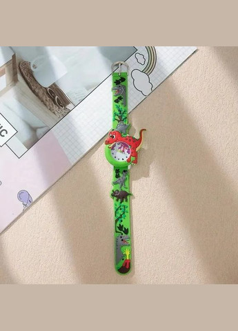 Кварцовий дитячий наручний годинник у вигляді Червоного Динозаврика Рекса мультфільм 3D Динозавр Силіконовий No Brand (294180805)