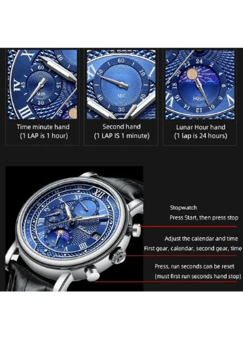 Наручные часы Chenxi кварцевые кожаные черные 44x12 мм No Brand Patek Steel Black (401851051)