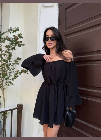 Чорна кежуал сукня N.Family однотонна