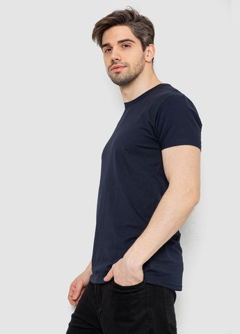 Темно-синяя футболка мужская однотонная базовая темно-синяя размер l (sku_244r2405) с коротким рукавом No Brand