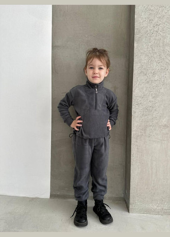 Бежевий демісезонний повсякденний дитячий флісовий костюм на блискавці UA