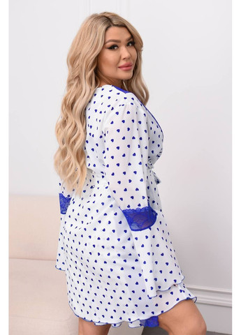 Біла жіночий комплект сорочка та халат шифон No Brand Р5203-573/1