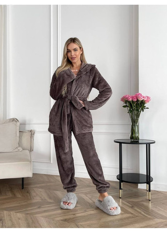 Темно-бежевая всесезон домашний комплект-тройка Garna