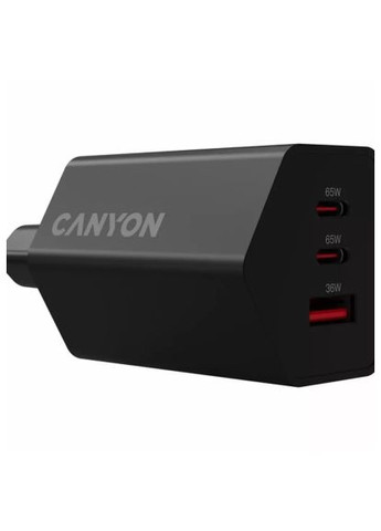 Зарядний пристрій Canyon (CND-CHAHEX65B) VAG HEXAGON 65 GaN 65W 2xPD 1xQC EU Black (369879221)