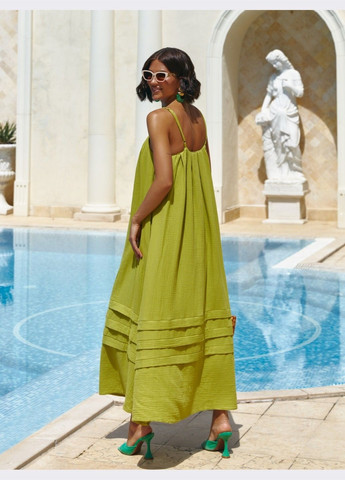 світло-зелений сарафан вільного крою на вузьких бретелях Dressa (336547153)