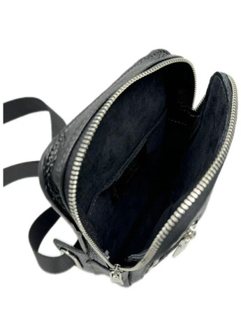 Сумка слинг через плечо мужская кожаная для телефона и для документов маленькая Черный 39005 Grande Pelle (351403640)