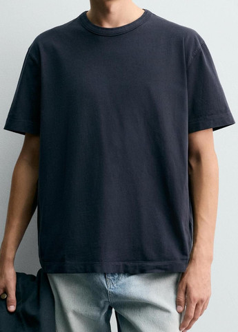 Темно-синяя футболка Zara