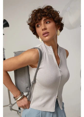 Вязаная майка на молнии, ONE SIZE No Brand — 399770507