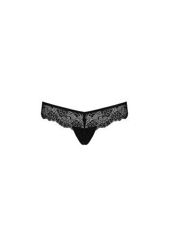 Кружевные трусики-танга с атласным бантиком Naja Thong black XXL/XXXL - Passion (297138706)