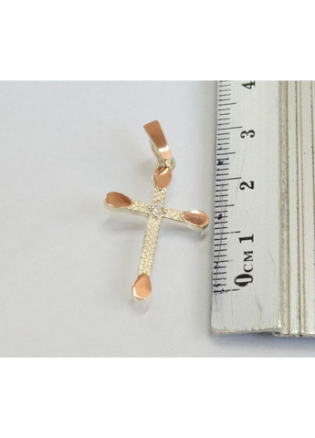 Срібних хрестик з золотими вставками Silver Style (367112586)