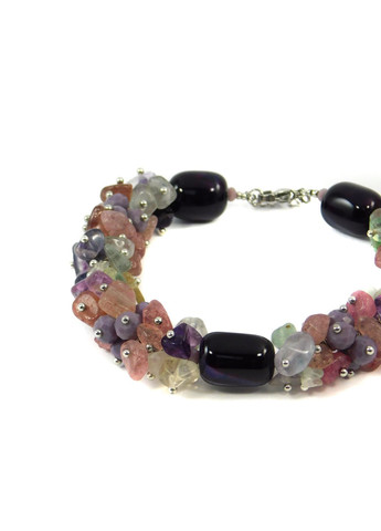 Браслет "Весенние мальвы" Агат, Аметист, Халцедон, Флюорит 14 Fursa fashion (322314587)
