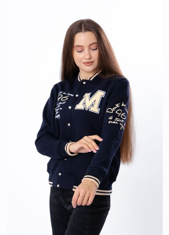 Темно-синя зимня бомбер жіночий (p-15948) Носи своє