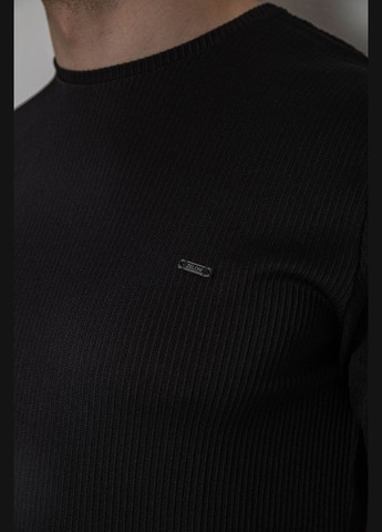 Черная футболка мужская в рубчик черная размер xl (sku_244r2526-1) с коротким рукавом No Brand