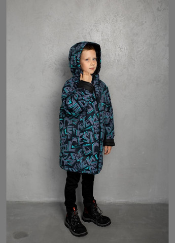 Комбінована зимня двостороння куртка меттью чорно - бірюзовий Cvetkov Метью