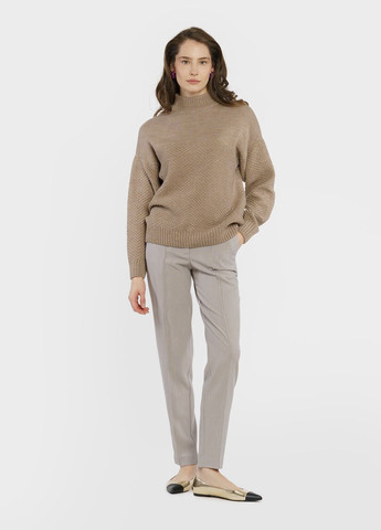 Бежевий зимовий светр жіночий бежевий Arber T-neck WAmb4 WTR-182