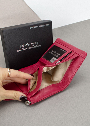 Гаманець жіночий шкіряний 14057-GD147 маленький малиновий De Esse (316698119)