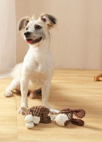 Мягкая игрушка с пищалкой для повышения зубной гигиены укрепления челюстей собак (481069-Prob) Забавный ослик коричневый Unbranded (352527699)