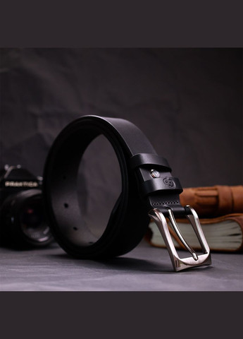 Брючний ремінь для чоловіків з натуральної шкіри 11674 Чорний Grande Pelle (329150543)