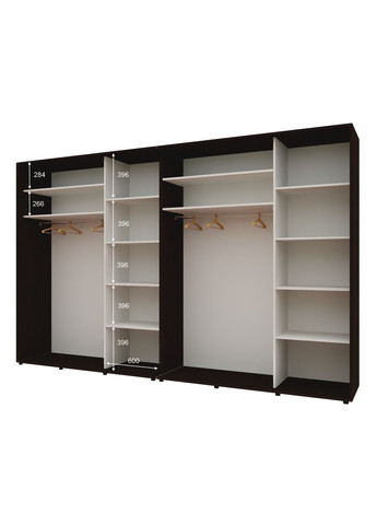 Шкаф-купе четырехдверный Комфорт Мебель 400*60*210 см Венге 4 двери ДСП Стандарт Комфорт Меблі (360430730)