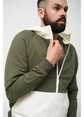 Спортивна кофта на замку чоловіча літо SUMMER хакі молочна Handy Wear (296663382)